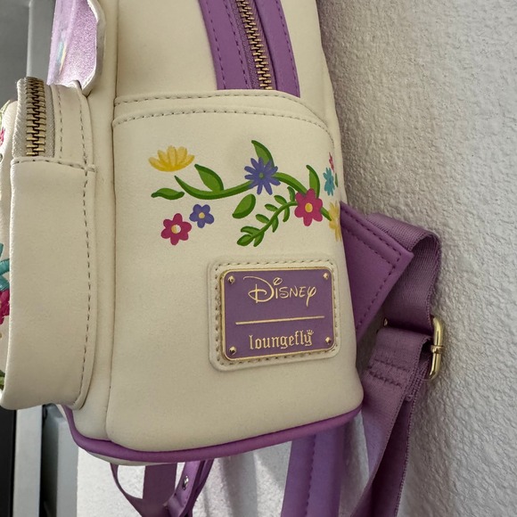 Disney Loungefly Tangled Rapunzel 10th Anniversary Tower Mini Backpack Purple - Picture 6 of 8